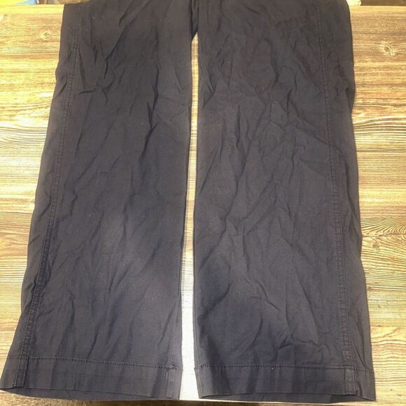 Women's Mid-Rise Relaxed Straight Leg Chino Pants - A New Day Navy Size 14. U - Picture 2 of 9